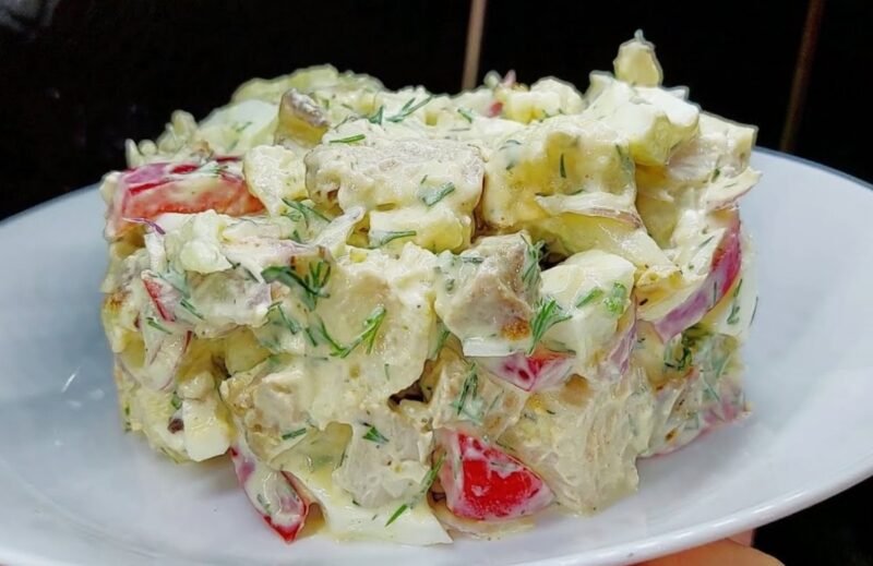 Вкусный салат без майонеза из цветной капусты. Дочь попросила готовить на все праздники