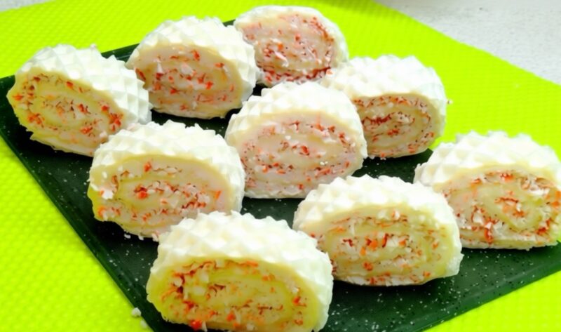 Рулет с крабовыми палочками "Розовое облачко". Необычная закуска на Новогодний стол!